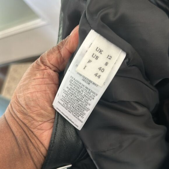 VICTORIA BECKHAM Lamb Leather Straight Leg Pants 8 - Picture 10 of 11